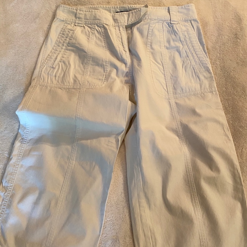 Nautica Women Capri Wide Legs Pants Cotton White Size 4